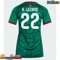 Camisa de Futebol México Hirving Lozano #22 Equipamento Principal Mulheres Mundo 2026 Manga Curta